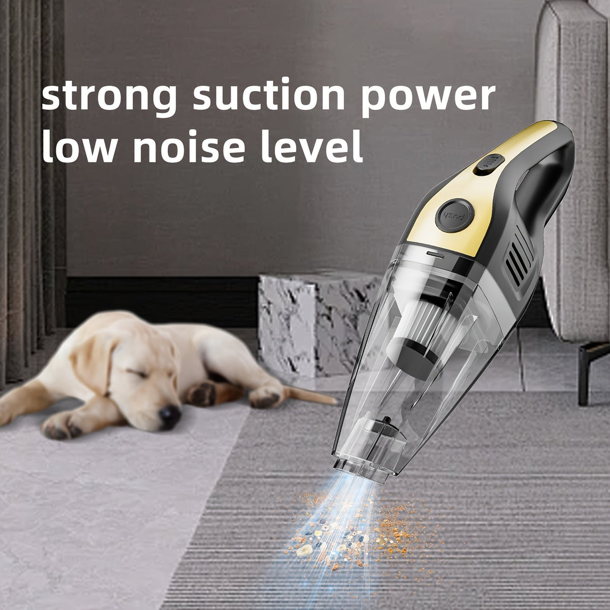 Cordless Rechargeable Handheld Vacuum Cleaner – 6KPa Strong Suction, Quiet 40dB, Portable Mini Vacuum for Pet Hair, Car, Keyboard, Office & Home Cleaning with Crevice Tool