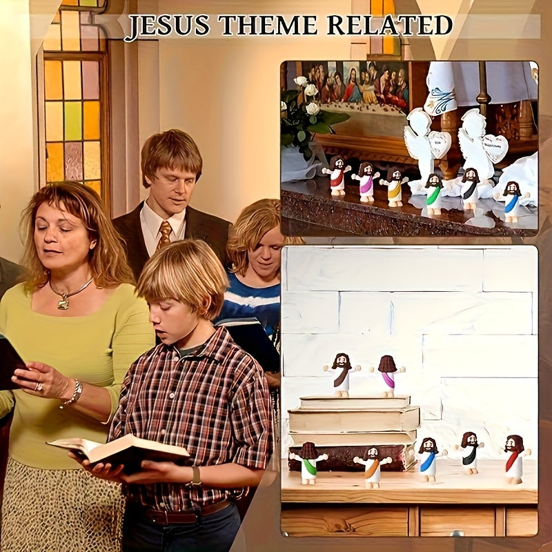 60pcs Christian Gift Set Jesus Figurine Statue with Inspirational Prayer Cards & Mesh Bags Bulk Religious Gifts for Church Easter Christmas Thanksgiving Sunday School – “My Lord My God My Savior”