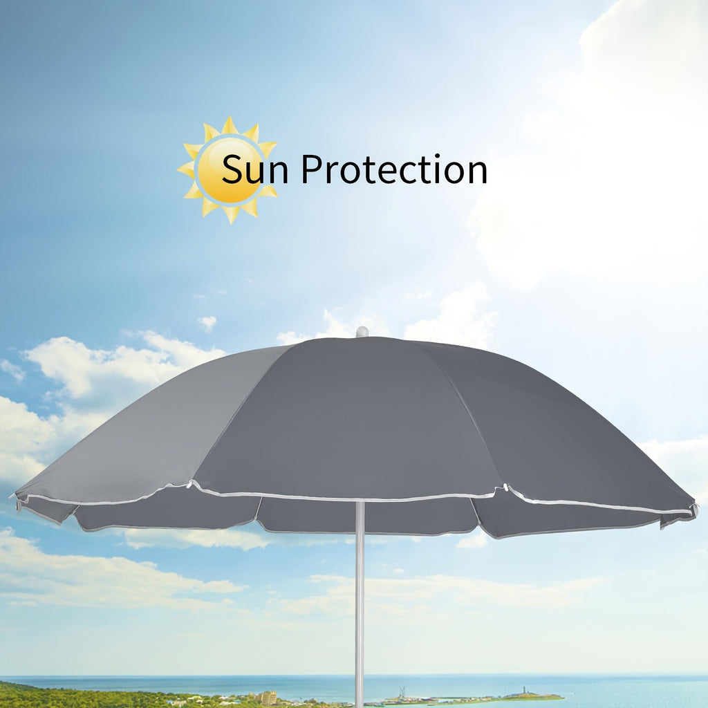2-Person Folding Beach Chair Set with Umbrella, Table & Cooler Bag – Compact Collapsible Picnic Chair for Beach, Camping & Outdoor Outings, 270 lb Capacity Per Seat