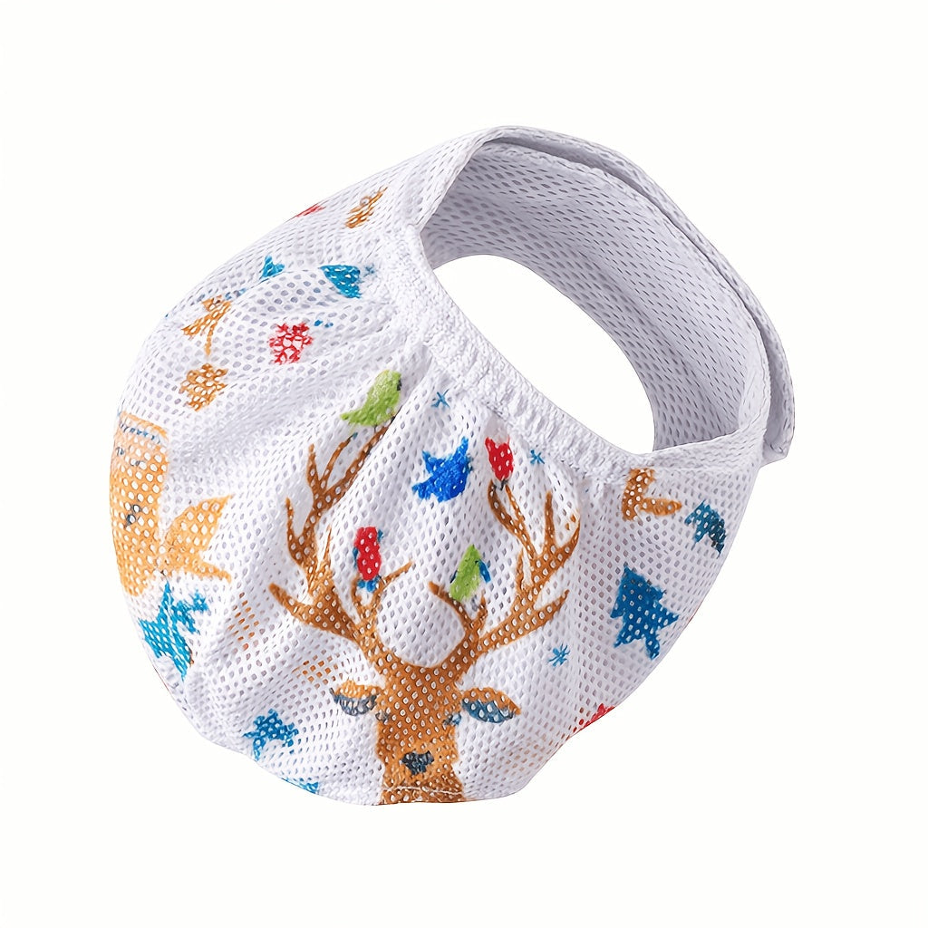 Cat Muzzle for Grooming - Adjustable Breathable Anti-Bite Cat Grooming Mask with Mesh Design, Comfortable Pet Care Hood for Nail Trimming, Bathing, Vet Visits & Cleaning, Christmas Holiday Print Gift