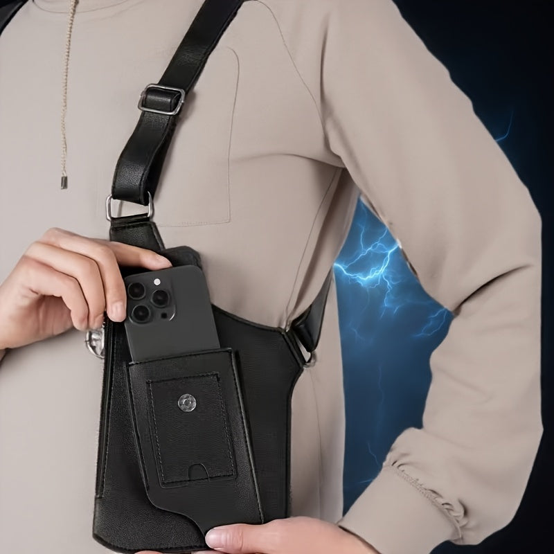 Men's Vintage Chest Bag Crossbody Pack - Lightweight Outdoor Vest Backpack with Hands-Free Phone Holder for Cycling, Hiking, Running & Fitness, Gift for Boyfriend Husband Dad