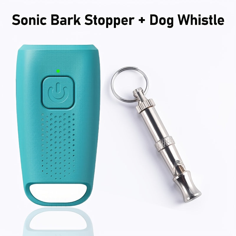 Automatic Dog Bark Control Device with Battery - Ultrasonic Anti Barking Deterrent, No Shock Humane Stop Barking Tool for Indoor Outdoor Use, Works on Small Large Dogs