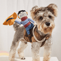 Halloween Dog Costume Cowboy Knight Riding Figure – Funny Quirky Transformation Pet Clothes for Golden Retriever, Teddy & Medium Large Dogs, Halloween Party Dog Outfit