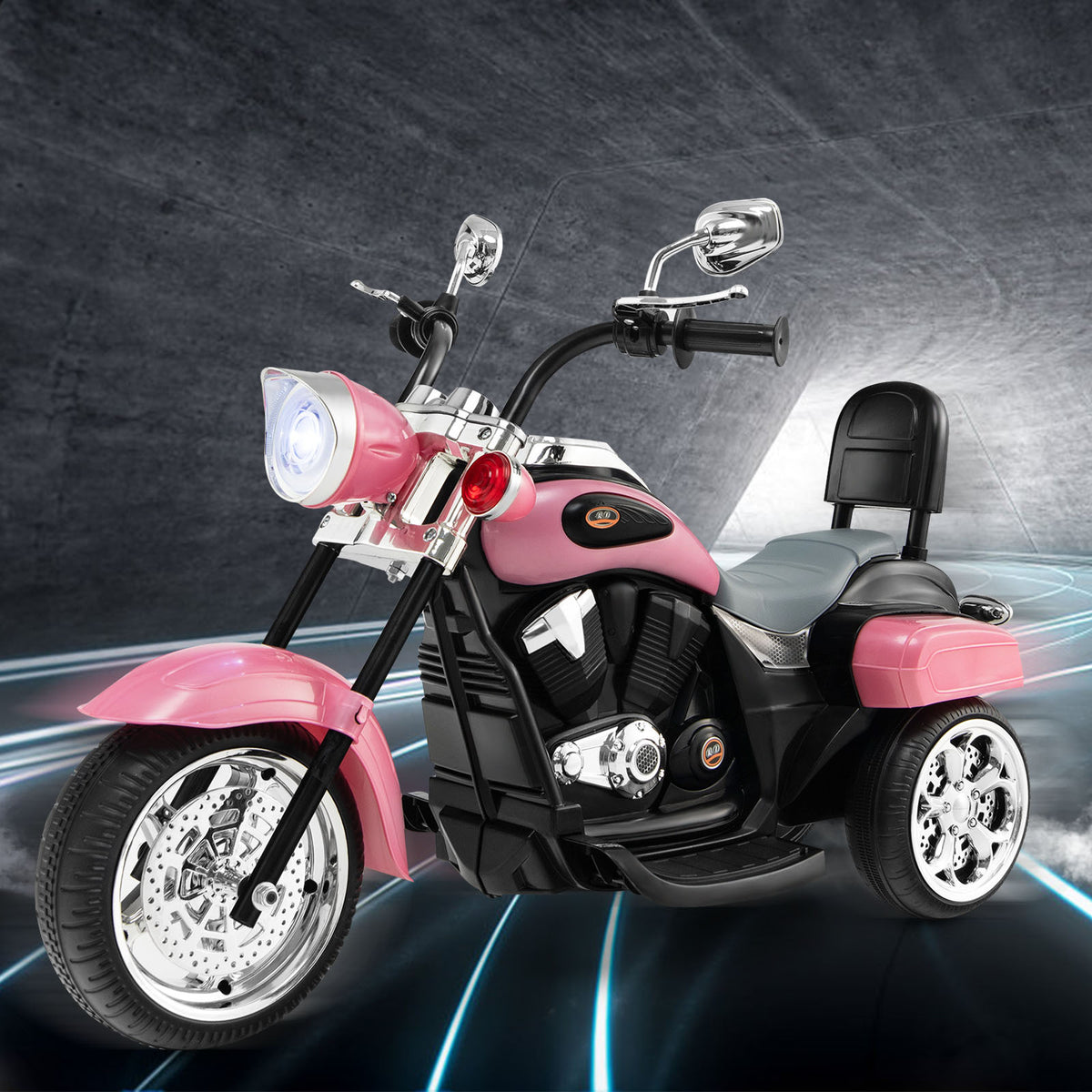 6V Kids Ride-On Chopper Motorcycle 3-Wheel Electric Trike for Toddlers – Pink with Headlight, 66 LB Capacity, 2.5-3 km/h, Fun Battery-Powered Kids Car Gift for Boys & Girls Ages 3+