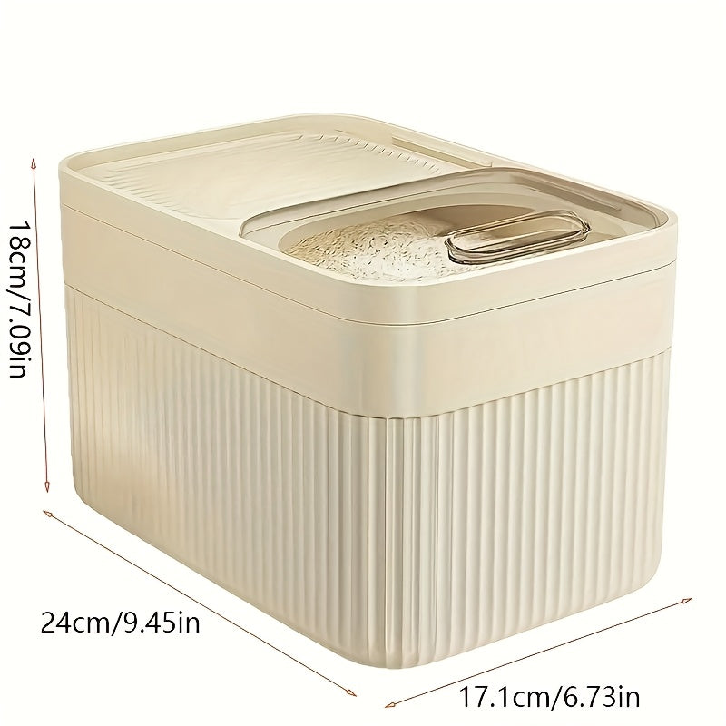 Pet Food Storage Container with Measuring Cup – Airtight Dry Food Tank with Openable Window & Leak-Proof Design for Dogs, Cats & Small Animals, 2-Piece Set