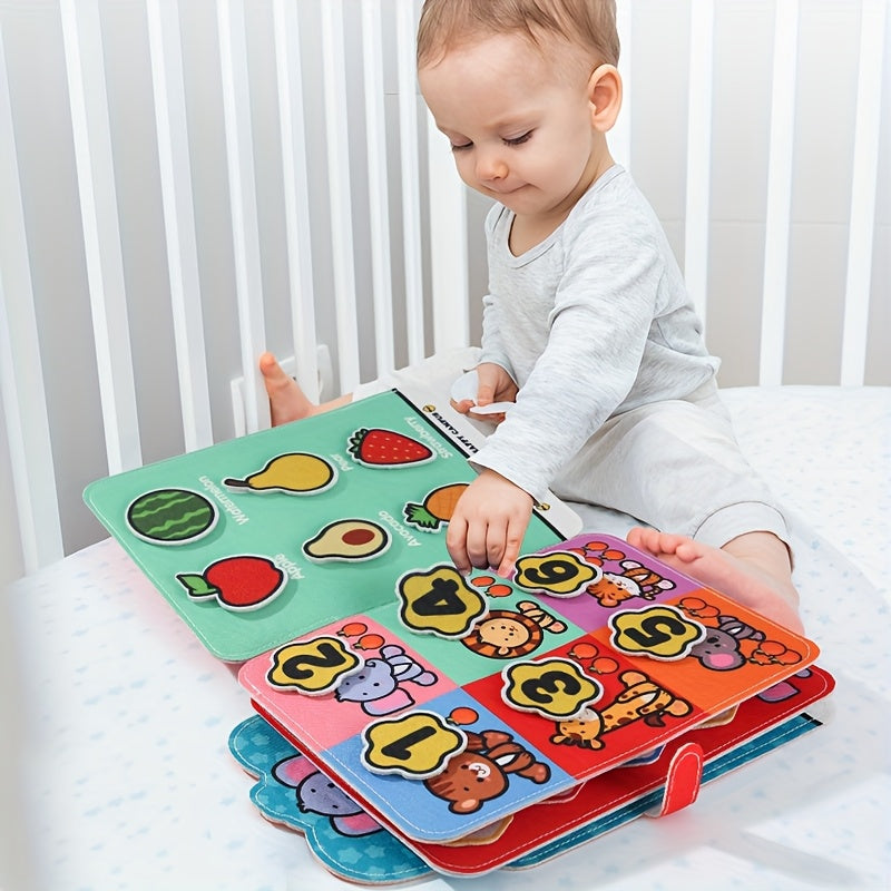 Reusable Sticker Book for Toddlers Baby Enlightenment Activity Book Develops Hand-Eye Coordination Concentration Cognitive Skills Early Learning Educational Gift for Kids