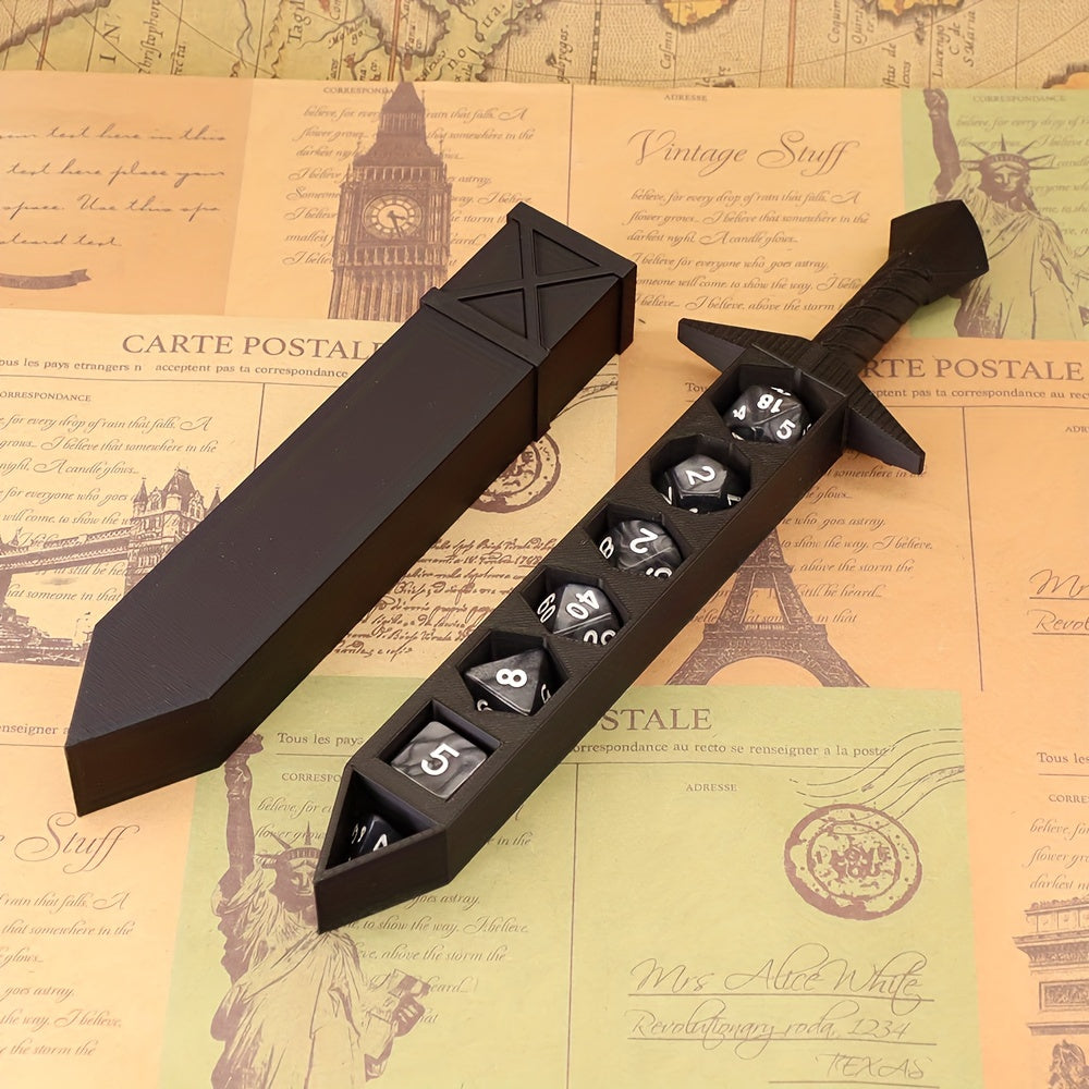 Dice Sword Set for DnD RPG Tabletop Games - Unique Novelty Dice Holder Sword Fits Standard 22mm Dice, Assorted Colors, Perfect Gift for Dungeon Masters, Collectors & Board Game Enthusiasts