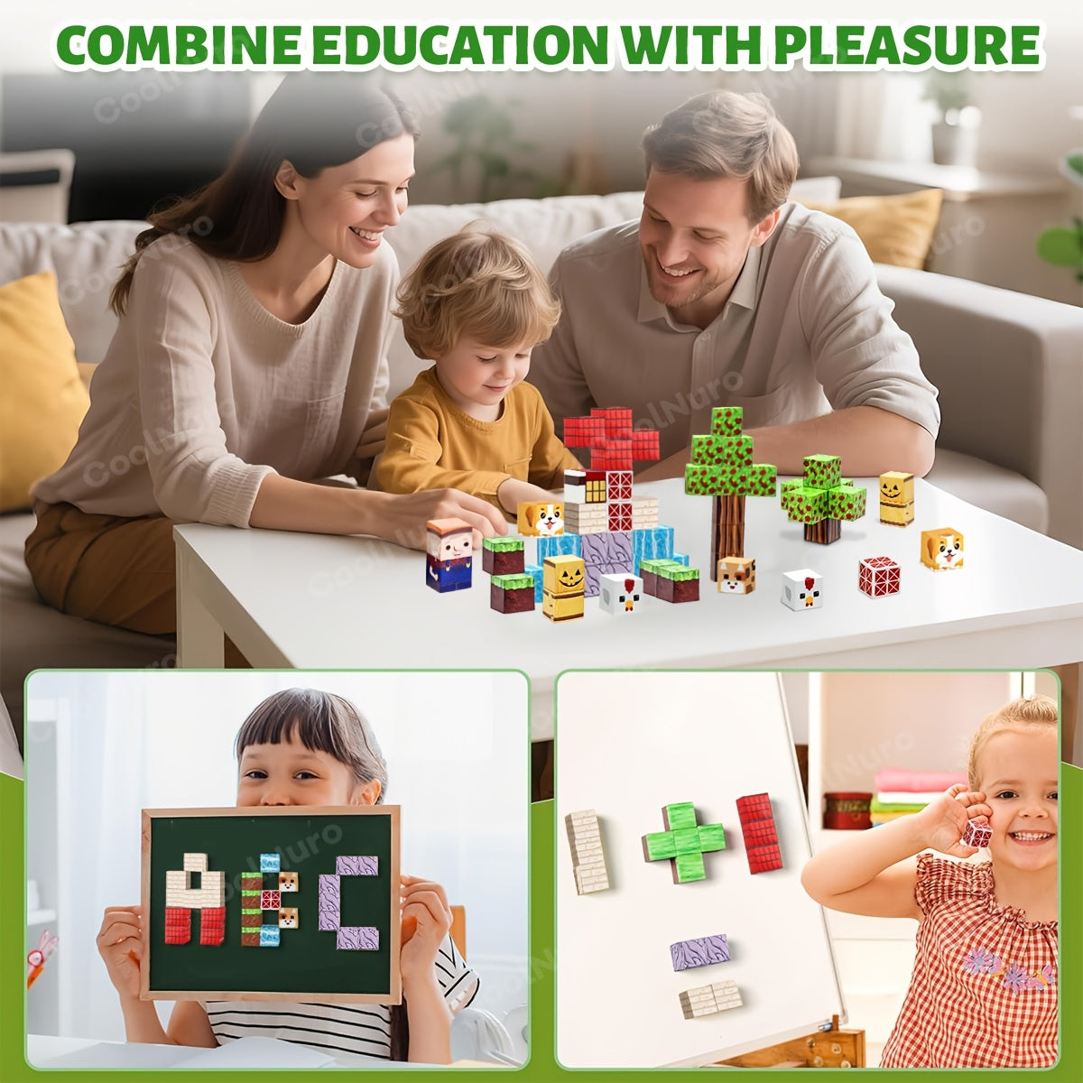 35pcs Magnetic Cubes Set with Iron Box – Farm Theme 3D Puzzle Building Blocks, Kids Learning & Imagination Toy, STEM Creative Construction Gift for Boys & Girls Ages 3+ (Random Color)