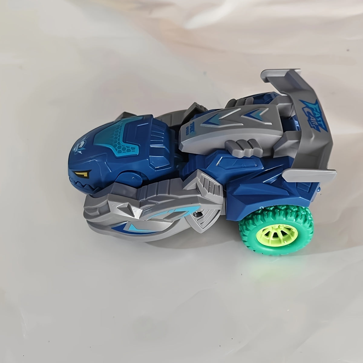 2-in-1 Automatic Transforming Dinosaur Car Toy for Kids - One-Button Dinosaur to Race Car Transformation, Durable Robot Transformer Toy, Birthday & Holiday Gift for Boys Ages 3+, Yellow Blue Red Green