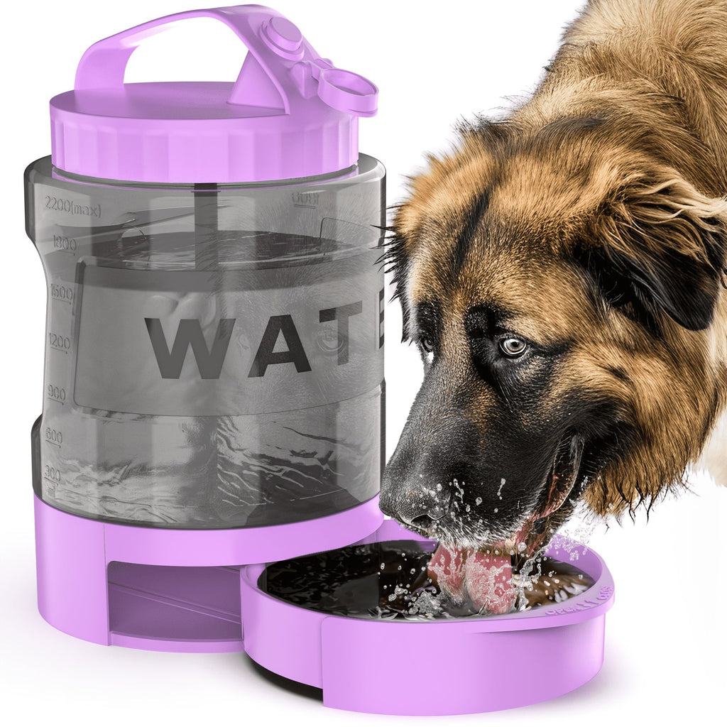 74oz Portable Dog Water Bottle with Built-In Collapsible Bowl Leakproof Large Capacity Travel Water Bottle for Dogs Hiking Camping Park Ideal for Small to Large Breeds