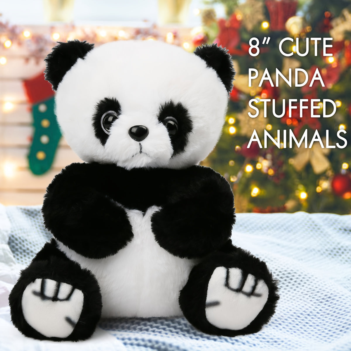 Light Up Panda Stuffed Animal 8 or 12 Inch LED Glowing Panda Bear Plush Toy Soft Hugging Plushie for Kids Boys Girls Birthday Christmas Gift Home Decor Night Light Nursery Room Decor