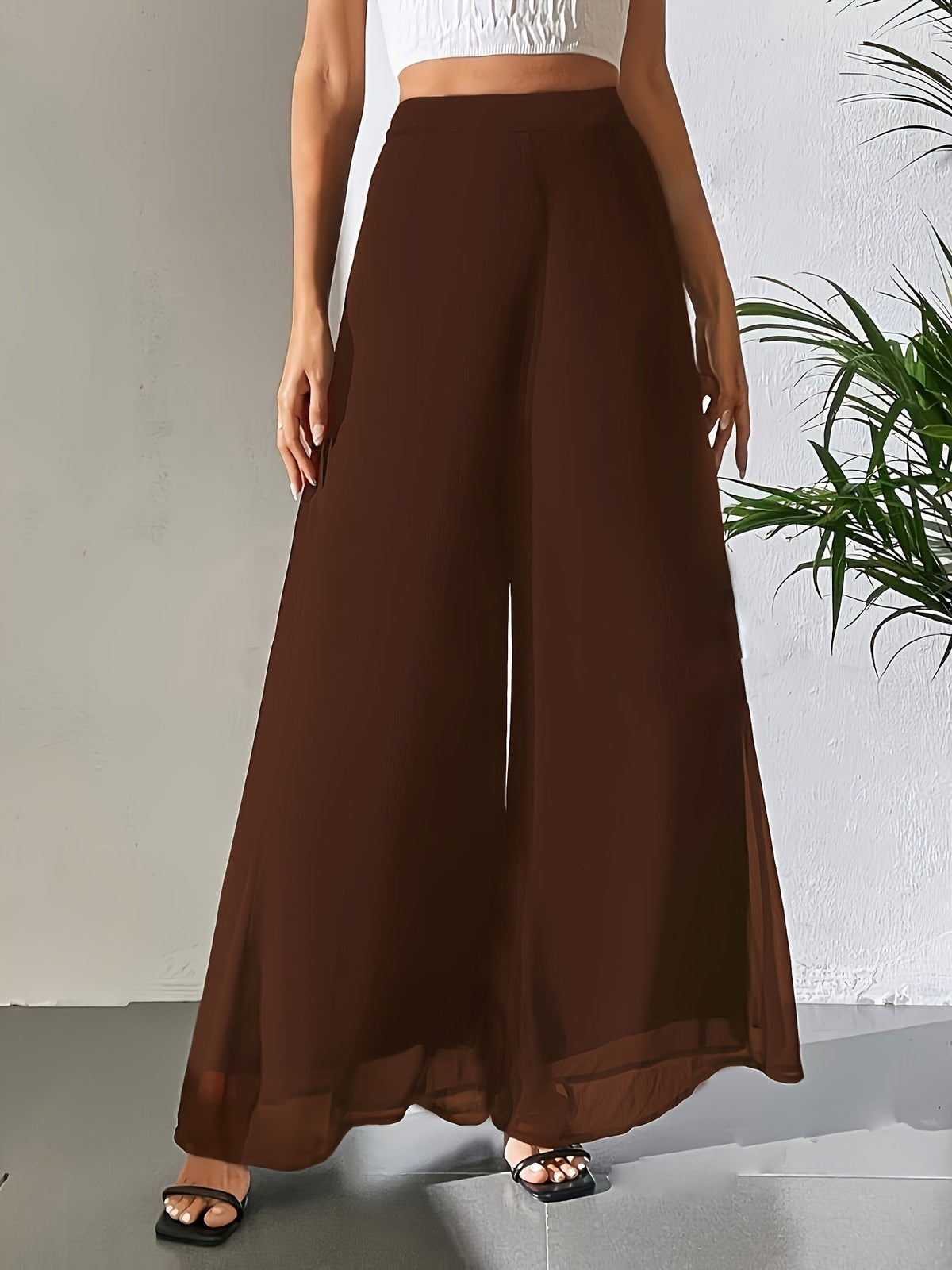 Women's Wide Leg Pants Casual Elastic Waist Lightweight Loose Long Pants for Women All Seasons Comfortable Fit Multiple Colors S-XXL