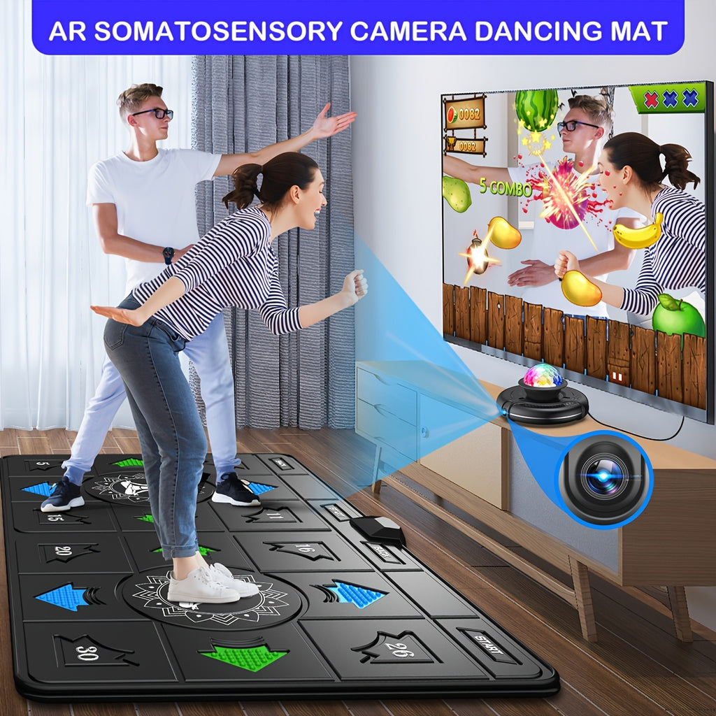 Wireless Dance Mat for Kids & Adults - Double User Electronic Dance Pad with HD Camera, TV Compatible, Fitness Step Game for Boys & Girls Ages 3+ | Birthday Christmas Gift for Family Fun