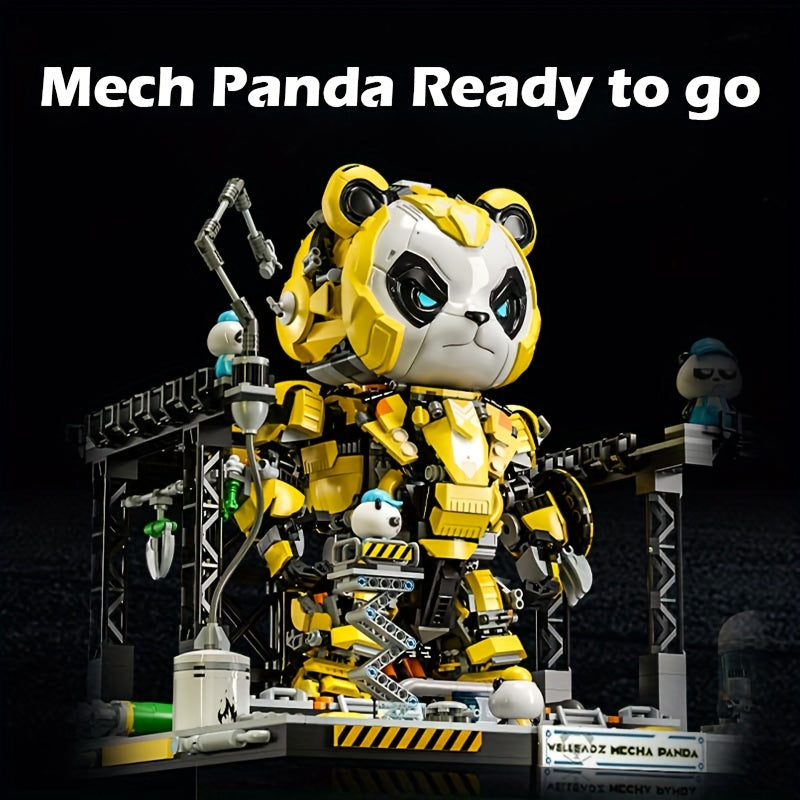 2198pcs Mecha Panda Building Blocks Set - Cool Deformation Robot Puzzle Toy for Kids & Adults, Creative STEM Brick Kit, Perfect Christmas Birthday Gift, Living Room Display Model