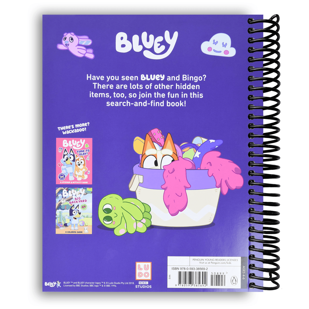 Where's Bluey? A Search-and-Find Activity Book for Kids - Spiral Bound, Find Bluey & Bingo Hidden Picture Book, 32 Pages Ages 3+, Perfect Birthday & Holiday Gift for Children