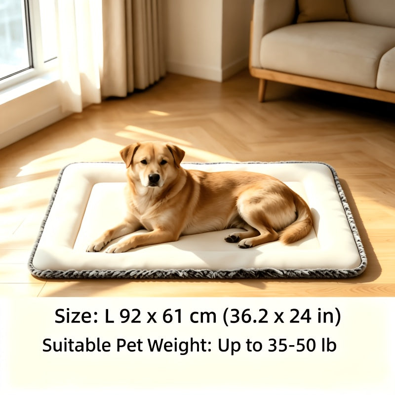 Dog Cooling Mat for Summer – Soft Polyester Pet Cooling Pad with Neck Support, Indoor Sleeping Floor Mat for Extra Small, Small & Medium Dogs & Cats, Heat Relief Bed