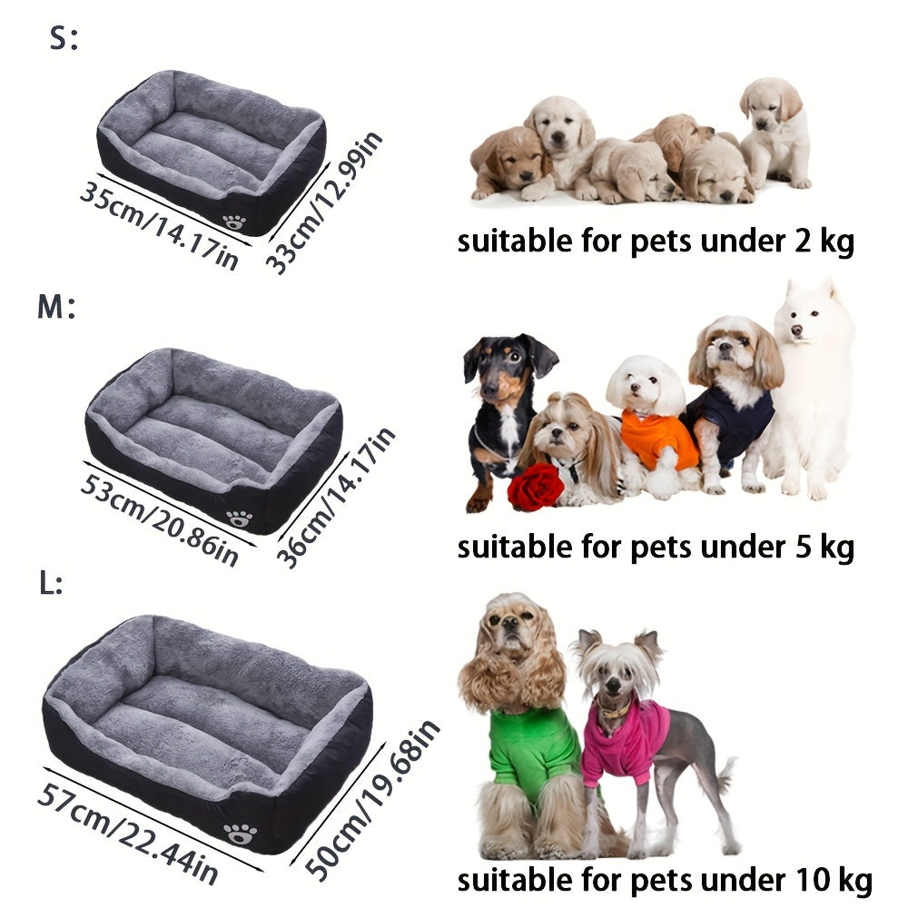 Cozy Winter Pet Bed for Small Dogs & Cats – Candy-Colored Washable Square Warm Nest for Chihuahua, Pomeranian, Shih Tzu & Small Breeds, Soft Plush Dog Cat Bed
