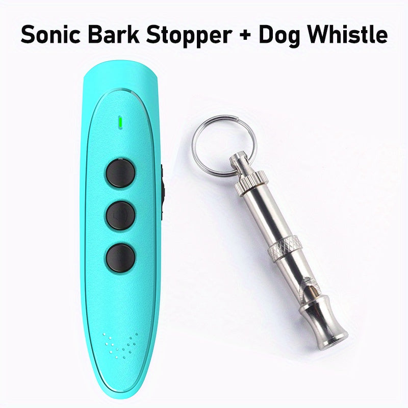 Ultrasonic Anti-Bark Device for Dogs – Sonic Bark Deterrent with Battery Included, Handheld Dog Bark Stopper for Indoor & Outdoor Training, Safe & Humane No-Shock Pet Bark Control, Range Up to 50 Ft