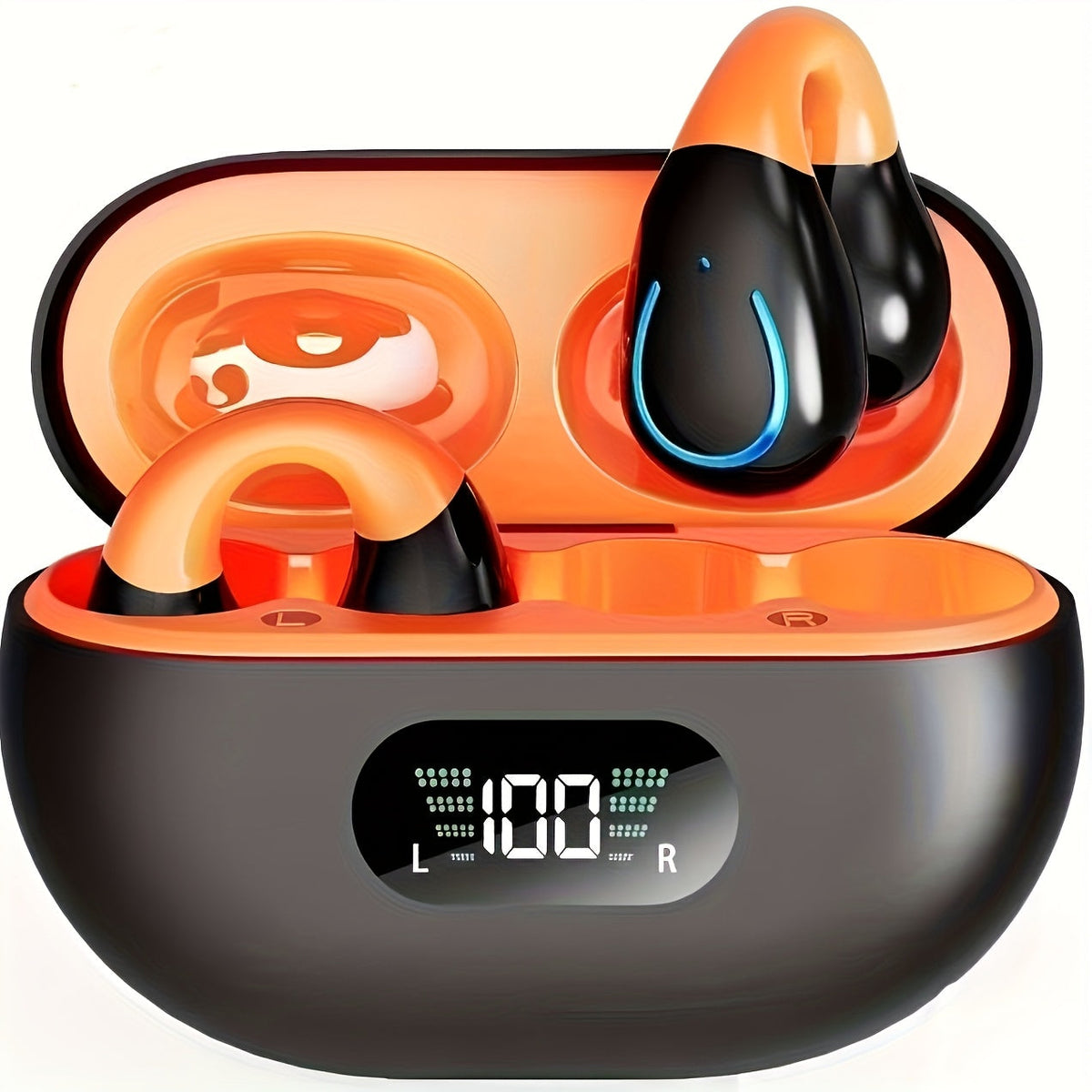 Open-Ear Wireless Earphones Bluetooth 5.4 TWS 360 Degree Ambient Awareness ENC Clear Calls Touch Control All-Day Comfort Sport Fitness Earbuds Secure Fit Truly Open Design