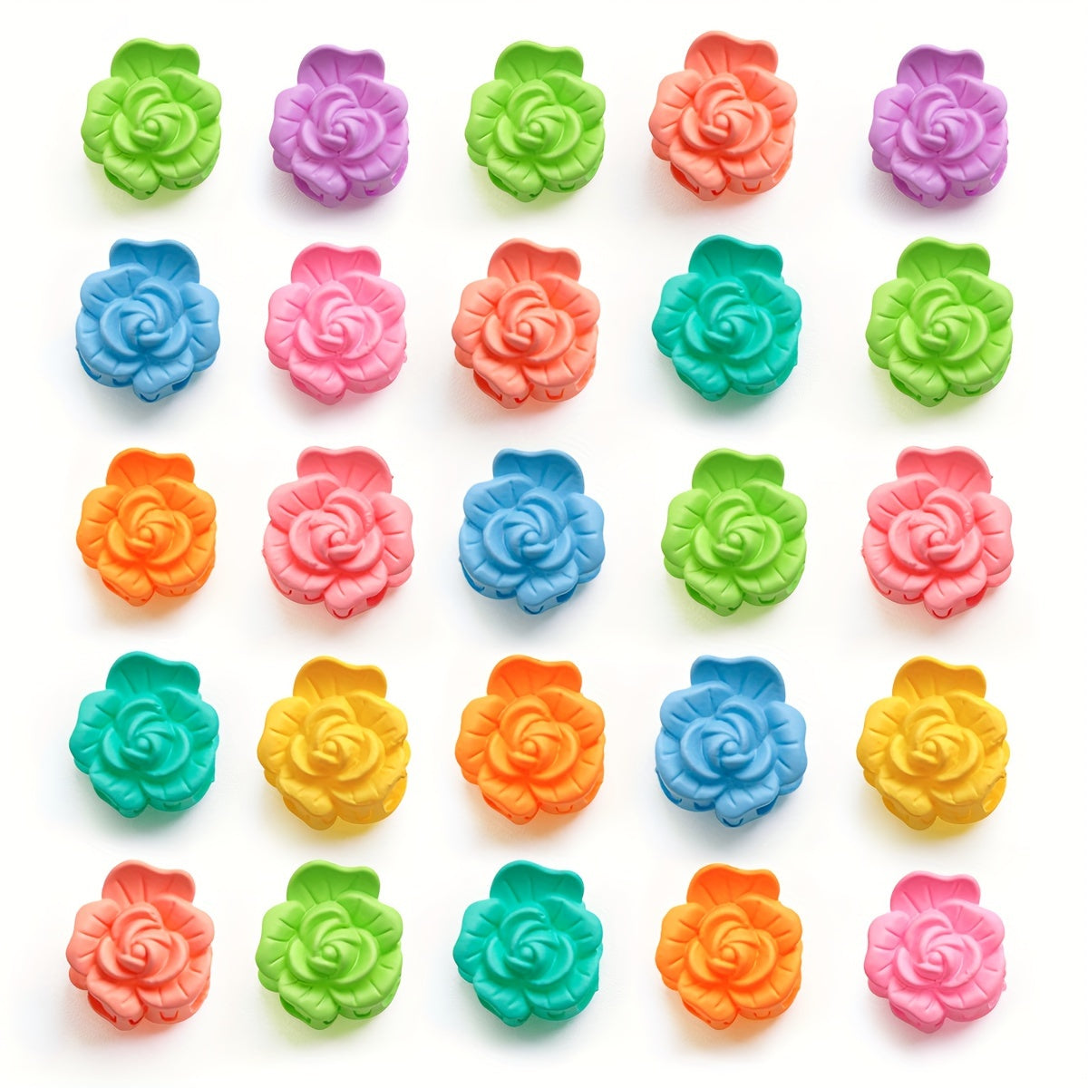 Peony Flower Dog Hair Clips Set of 6 – Cute Grooming Bow Hair Accessories for Small Dogs, Yorkshire Terrier, Bichon, Teddy, Maltese & Westie, Random Colors