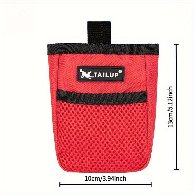 Dog Training Treat Pouch with Secure Closure – Portable Waist Pack Snack Reward Bag for Obedience & Agility Training, Puppy Feeding On-the-Go, Durable Polyester, Black or Red