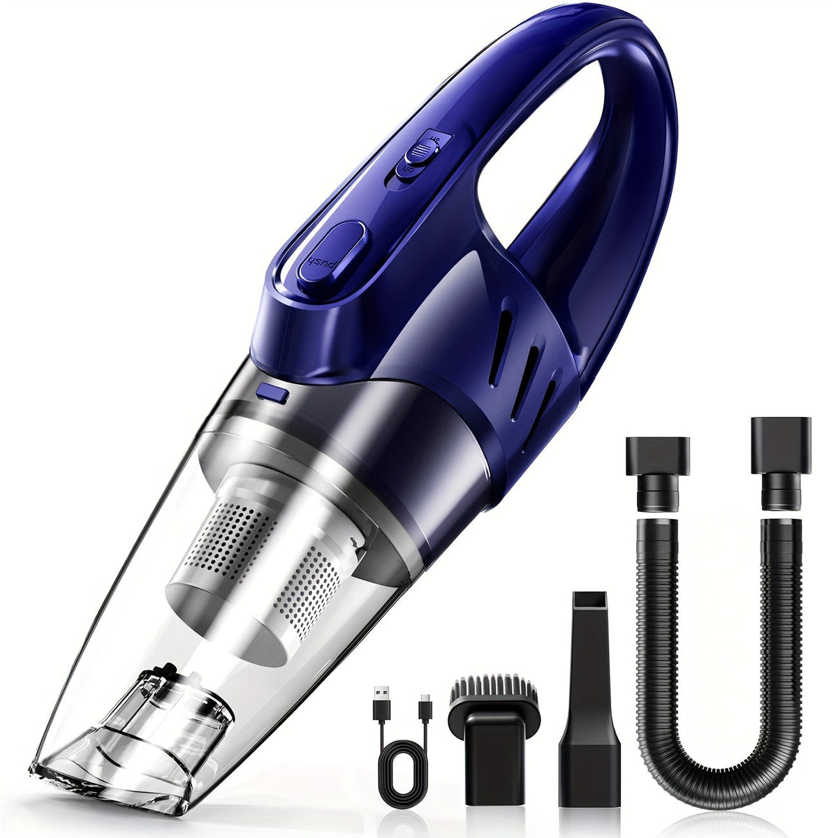 Cordless Car Vacuum Cleaner 6000PA High-Power Suction, 2000mAh Rechargeable Handheld Vacuum with 5 Accessories, Quiet Motor for Car Interior, Home & Pet Hair – Pink Women's Gift