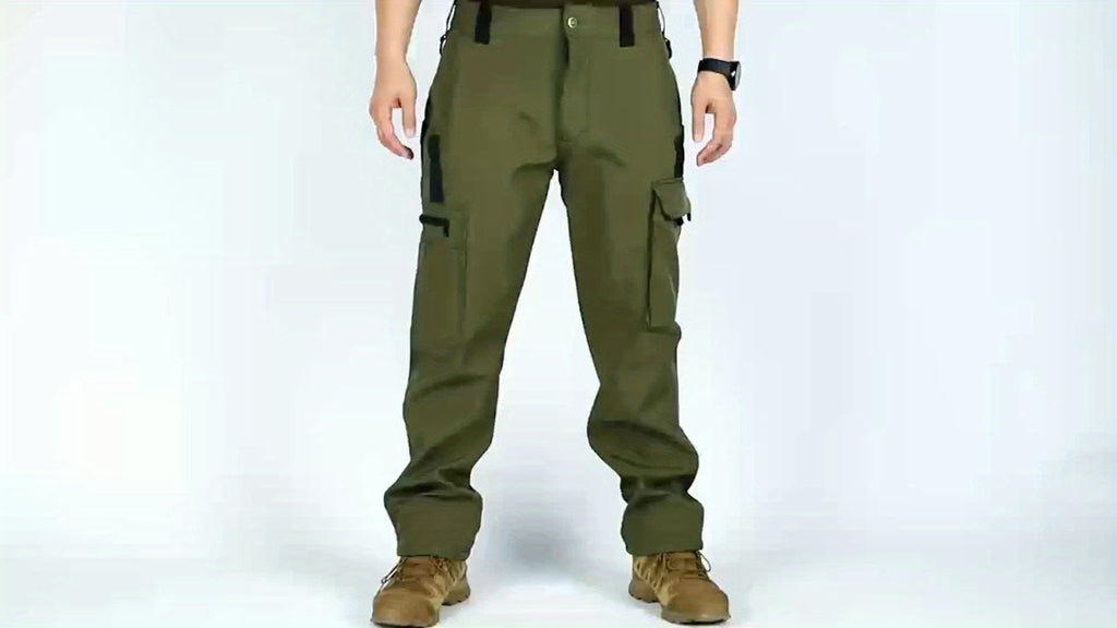 Men's Tactical Winter Pants Heavy-Duty Thickened Insulated Work Pants, 300g/m² 100% Polyester MOLLE System Multi-Pocket Baggy Snow Pants for Hiking Hunting Construction Outdoor