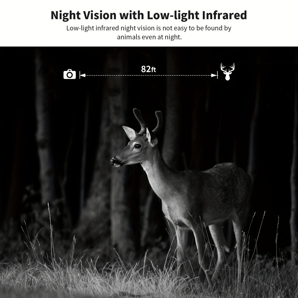 4G LTE Solar Trail Camera 4K – Cellular Game Camera with Built-In SIM Card, Phone App Live View, 0.2s Trigger, 82ft Night Vision, Solar Panel, Motion Activated for Hunting & Property Security