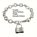 925 Sterling Silver Chain Bracelet for Women – Dainty Korean Boho Lock Clasp Pendant Bracelet, Hypoallergenic, Lightweight 2g, Perfect Gift for Her