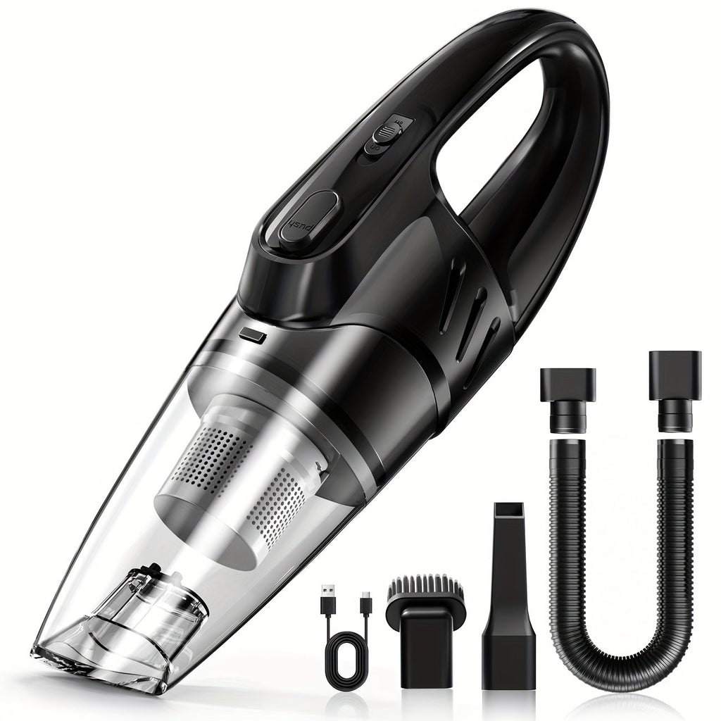 Handheld Car Vacuum Cleaner 6000PA 2000mAh Rechargeable 40dB Low Noise 5 Accessories for Car Home Pet Hair Pink