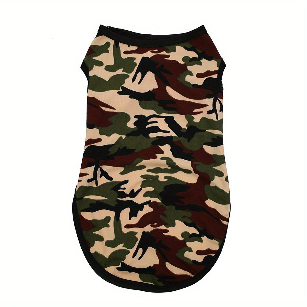Camouflage Mesh Dog Vest - Breathable Lightweight Pet Shirt for Small and Medium Dogs and Cats, Adjustable Straps Machine Washable Dog Clothes for Outdoor Activities and Everyday Wear