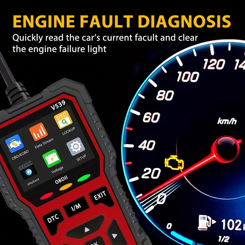Advanced OBD2 Scanner Automotive Diagnostic Tool Faster Processing Chip Read Clear Engine Codes Live Data Freeze Frame Supports 10 Languages All OBD2 Cars 1996+