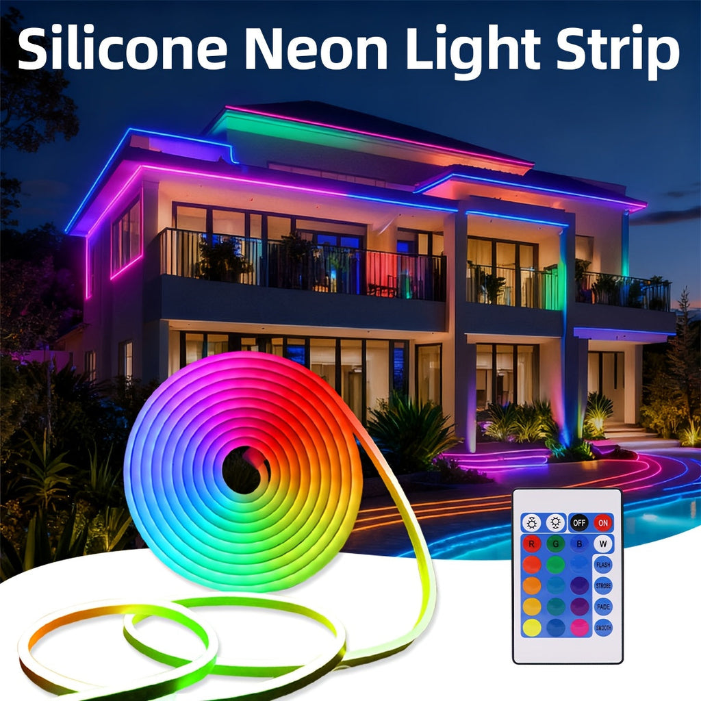 LED Neon Strip Lights with Remote Control – Color Changing RGB Atmosphere Light for Room, TV, Kitchen, Cabinet, Halloween, Christmas & Birthday Party Home Decoration – 3M, Multi-Pack Options