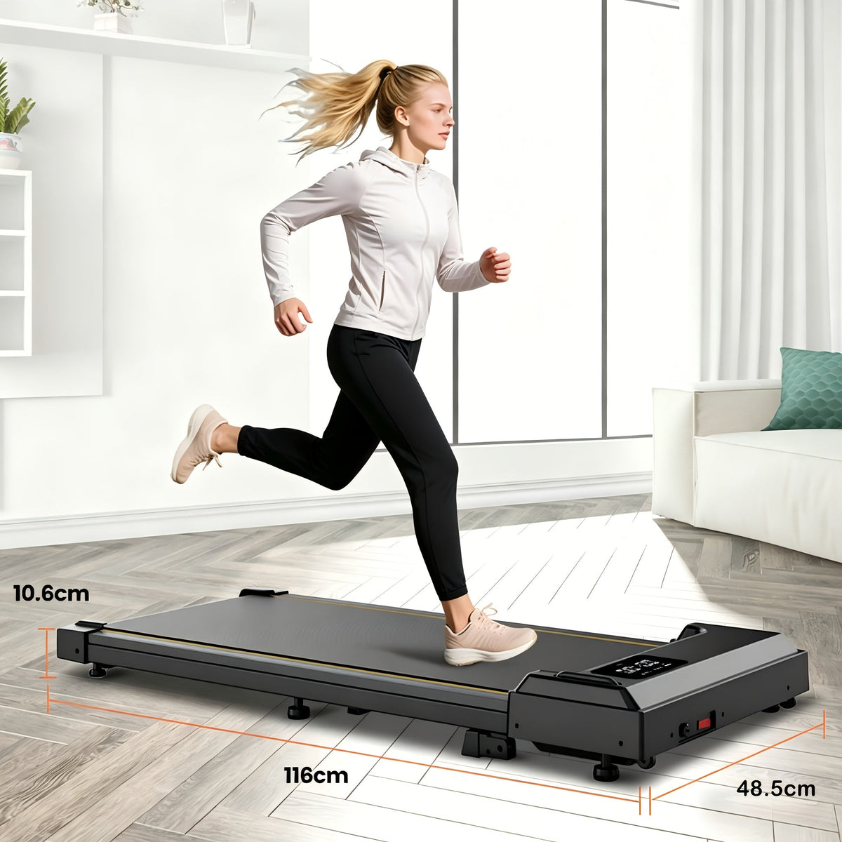 Under Desk Walking Pad Treadmill 2.5HP 15% Incline 4-in-1 Quiet Motor 265 Lbs Capacity with Remote Control & LED Display - Portable Home Office Fitness Treadmill for Walking, Jogging & Weight Loss
