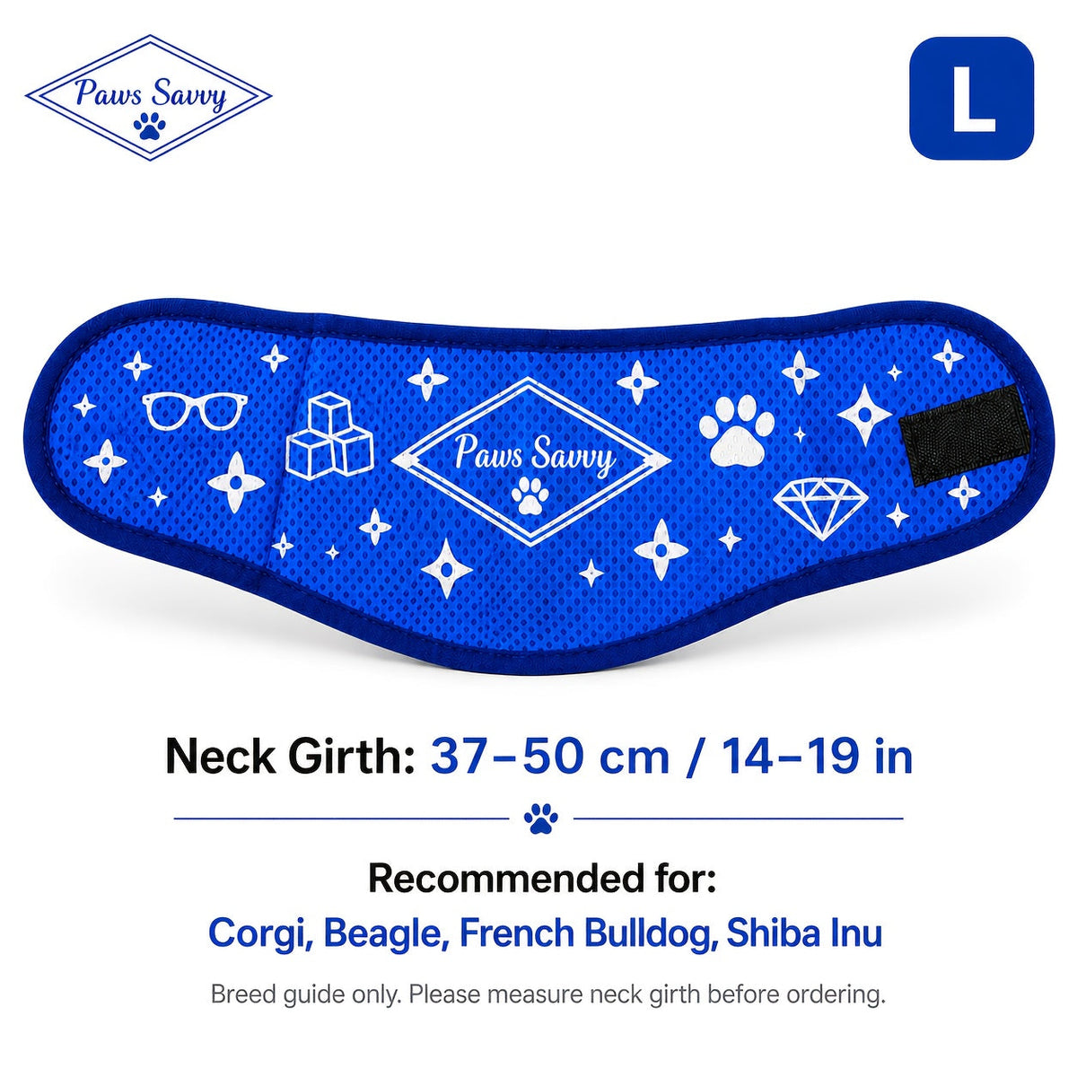 Cooling Dog Scarf for Summer - Super Absorbent PVA Instant Ice Cool Bandana, Breathable Adjustable Neck Wrap for Small Medium Large Dogs, Outdoor Heat Relief Pet Accessory (7-27 inch Neck Girth)