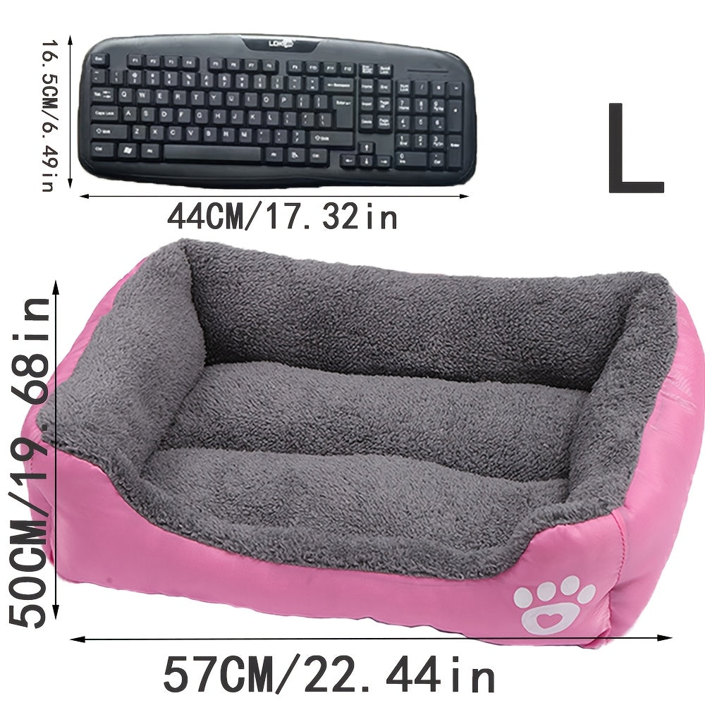 Cozy Winter Pet Bed for Small Dogs & Cats – Candy-Colored Washable Square Warm Nest for Chihuahua, Pomeranian, Shih Tzu & Small Breeds, Soft Plush Dog Cat Bed