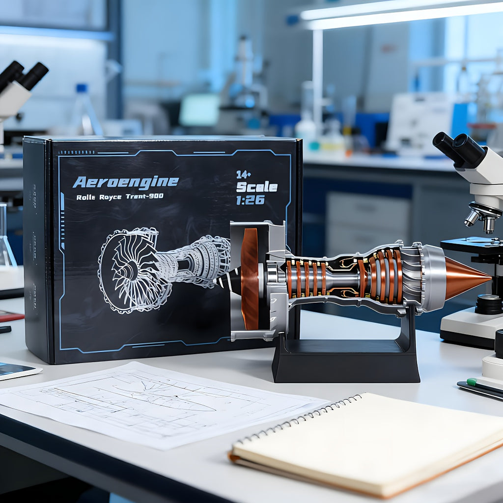 Rotatable Mini Jet Engine Model Kit with Moving Turbine Fan - DIY 3D Printing Aircraft Engine Assembly, Realistic Display Model, Educational Aviation Gift for Adults, Teens & Collectors