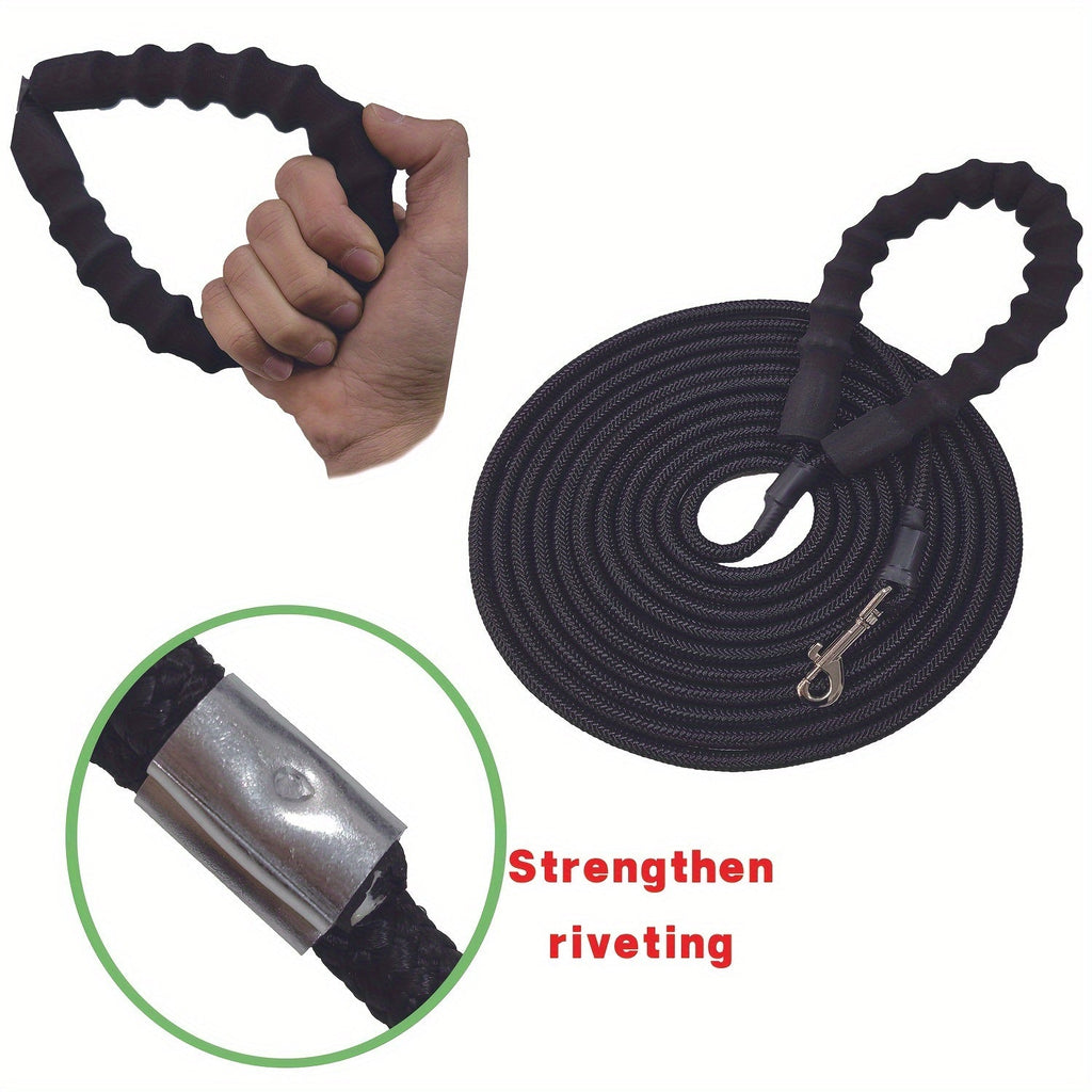 Heavy Duty Extended Dog Training Leash with Soft Sponge Handle – Long Strong Lead for Large Medium Small Dogs, Outdoor Running Beach Grass Sports, Anti-Slip Comfortable Grip Dog Lead