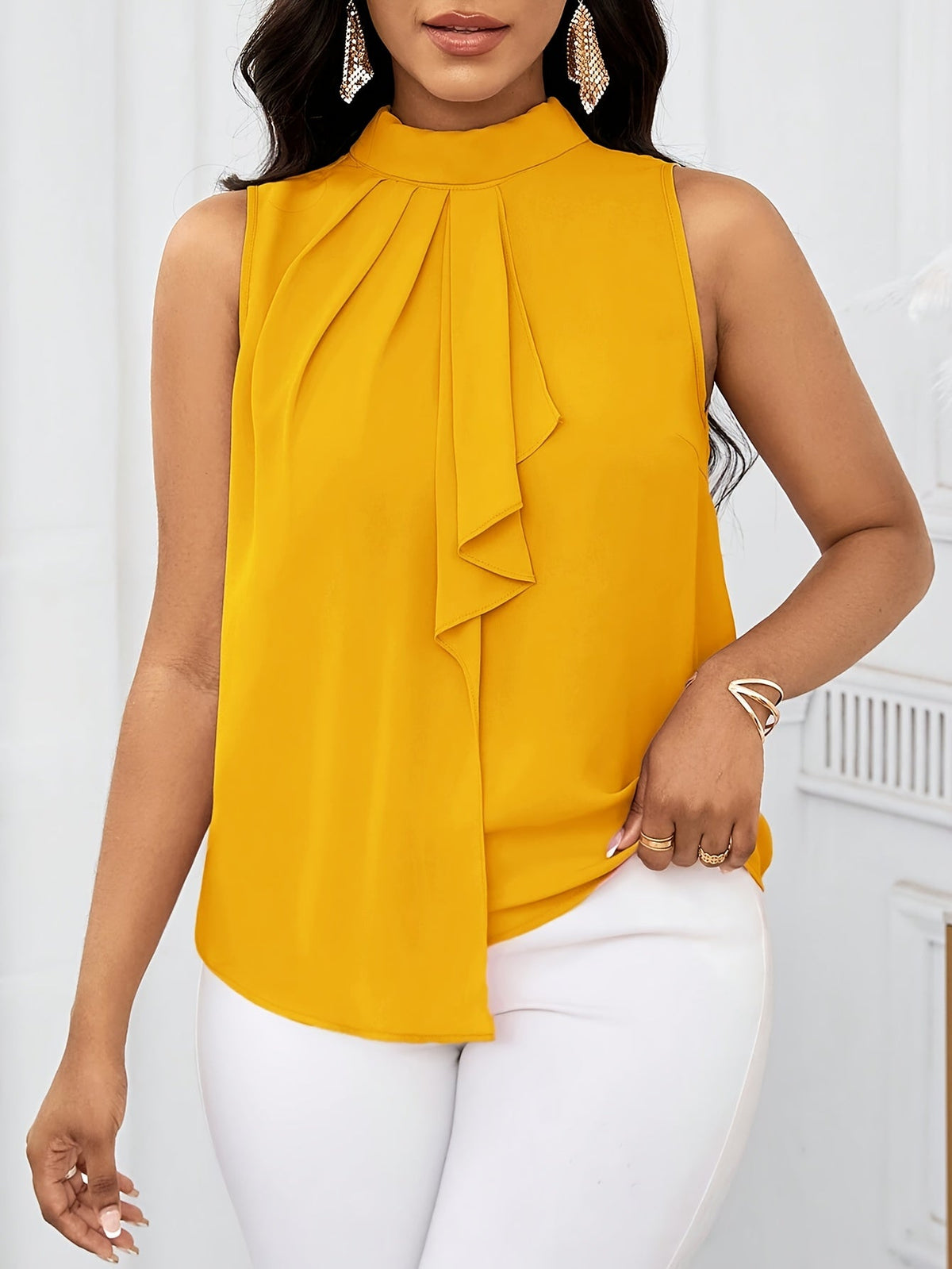 Women's Fashion Sleeveless Tank Top - Casual Short Sleeve Blouse | Lightweight Summer Everyday Chic Ladies Shirt New Arrival