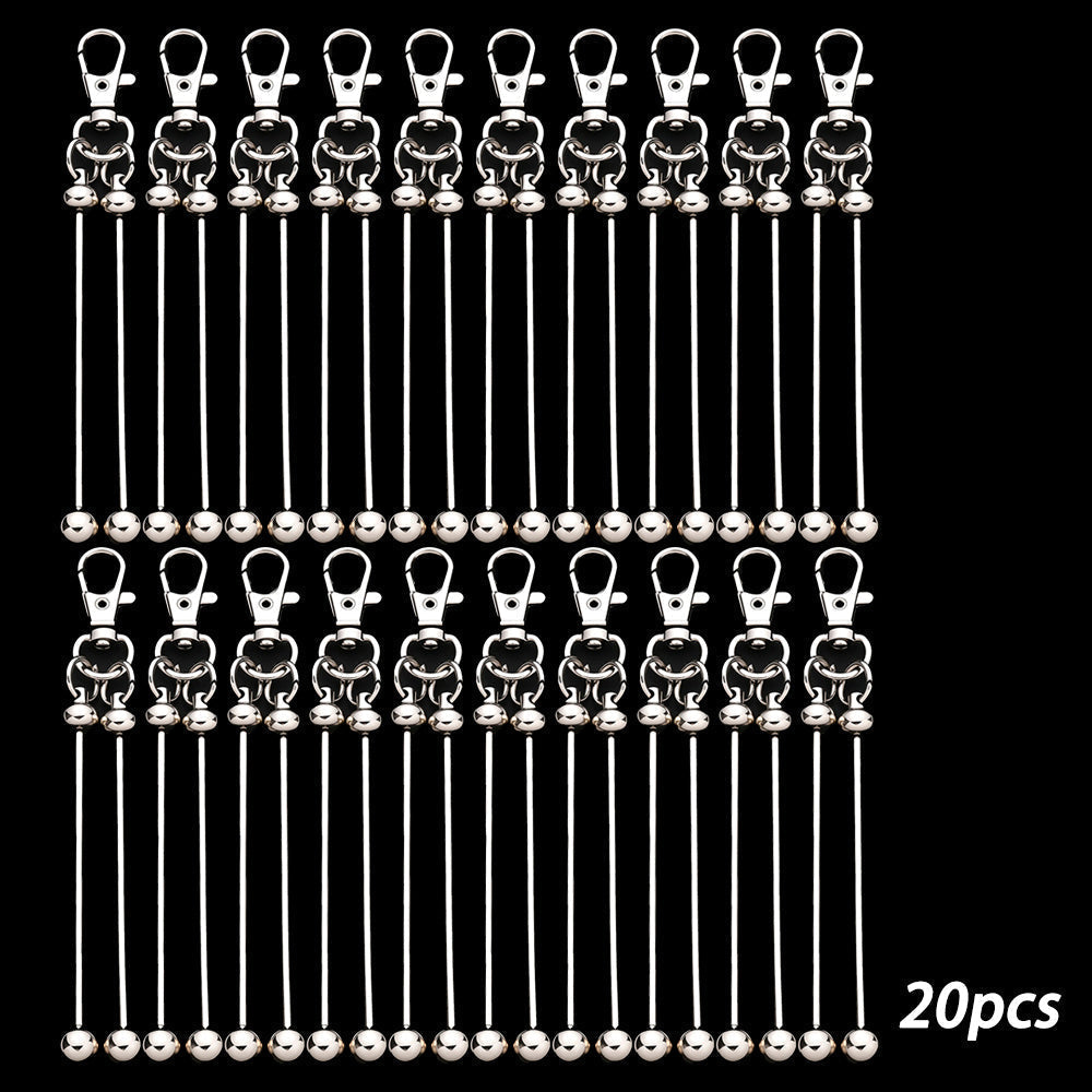 20pcs Beadable Keychain Making Kit for Women – DIY Double Blank Bar Key Rings with Lobster Clasp for Bag Pendant, Wedding, Party, Graduation, Back to School & Holiday Gift Craft Set