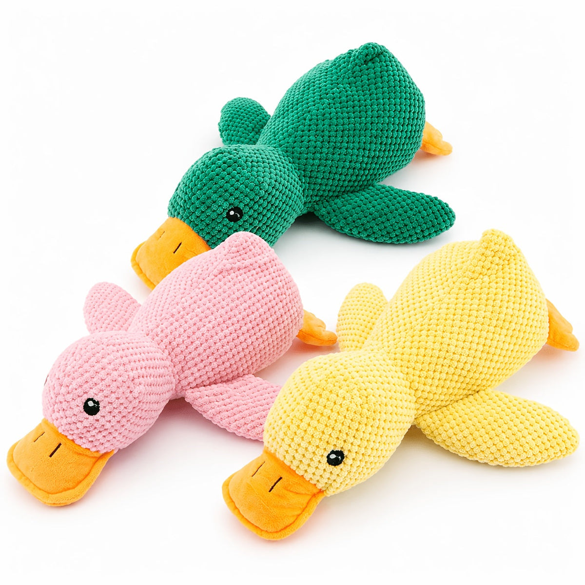 Duck Plush Squeaky Dog Toy 9" - Interactive Chewable Stuffed Animal for Dogs & Cats, 3 Colors, Bite-Resistant Squeak Toy for All Breeds, Cute Soft Pet Plush Toy for Play & Comfort