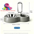 Automatic Pet Water Dispenser and Food Bowl Set for Cats and Small Dogs - Dual-Use Non-Slip Feeding Station with Durable PP Material, Easy-Clean Space-Saving Design, No Battery Required