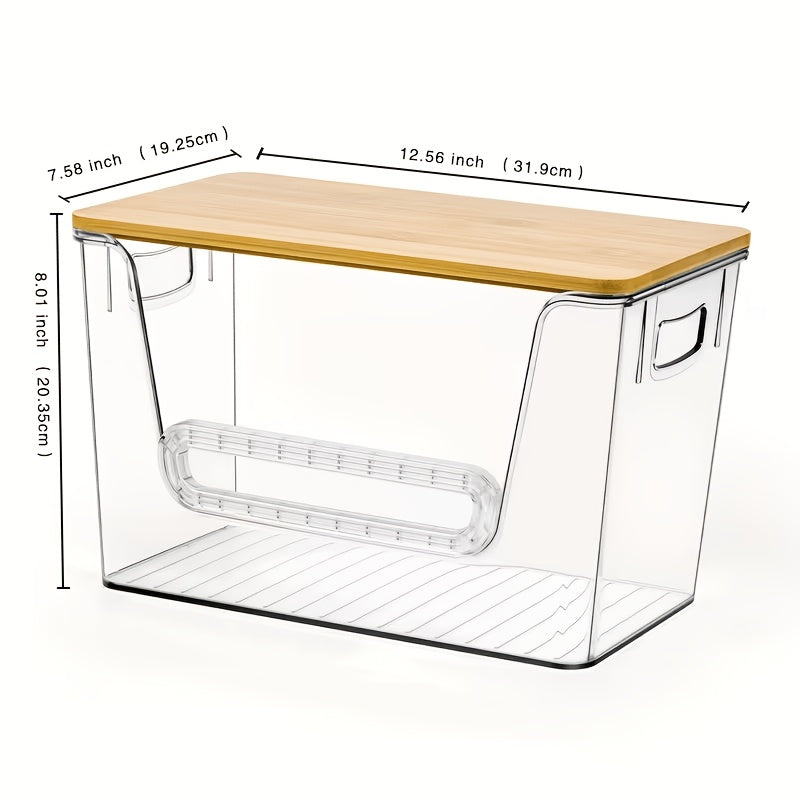 Clear Acrylic Trash Bag Dispenser with Bamboo Lid – Stackable Trash Bag Holder for Under Sink, Kitchen, Laundry Room & Pantry Organization | Fits 13/30/33 Gallon Bags | 1, 2 & 4-Pack