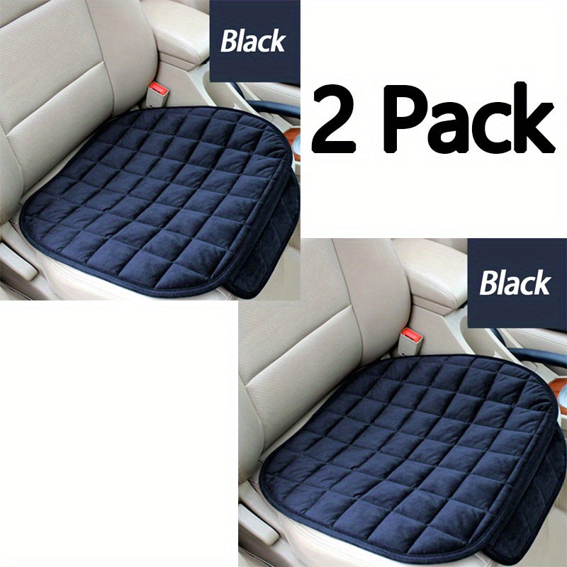 Plush Plaid Car Seat Cushion Protector 3-Piece Set – Thick Warm Memory Foam Pad, Non-Slip Breathable Universal Fit, Hand Washable Lightweight Car Seat Cover for 2 Front + 1 Back Seat, All Seasons
