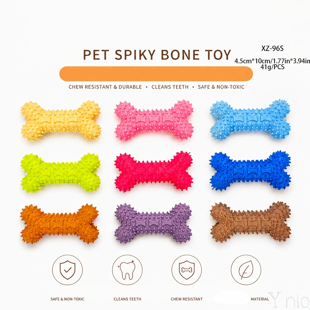 Dog Chew Toys Set of 6 Durable Rubber Interactive Teething Toys for Dogs Puppy Teeth Cleaning Chewing Toys for Aggressive Chewers Small Medium Large Breeds – Color-Themed Pet Dental Chew Toy Bundle