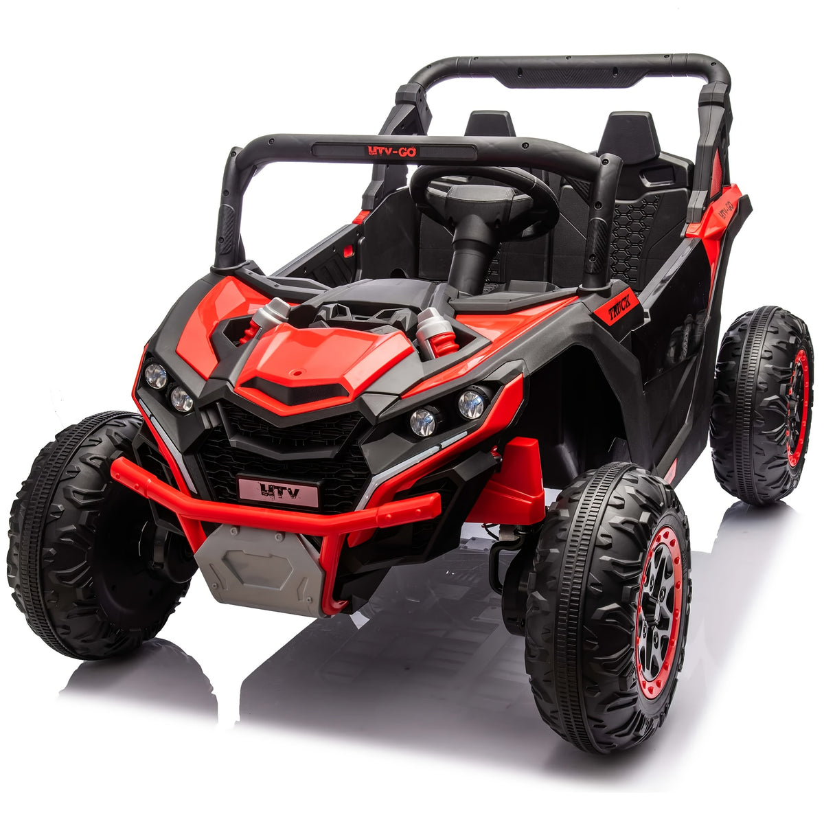 24V 2-Seater Kids Ride-On UTV with Parent Remote Control – 4WD Electric Off-Road Vehicle with 3 Speeds, LED Lights, Bluetooth Music & Suspension for Boys & Girls Ages 3-8