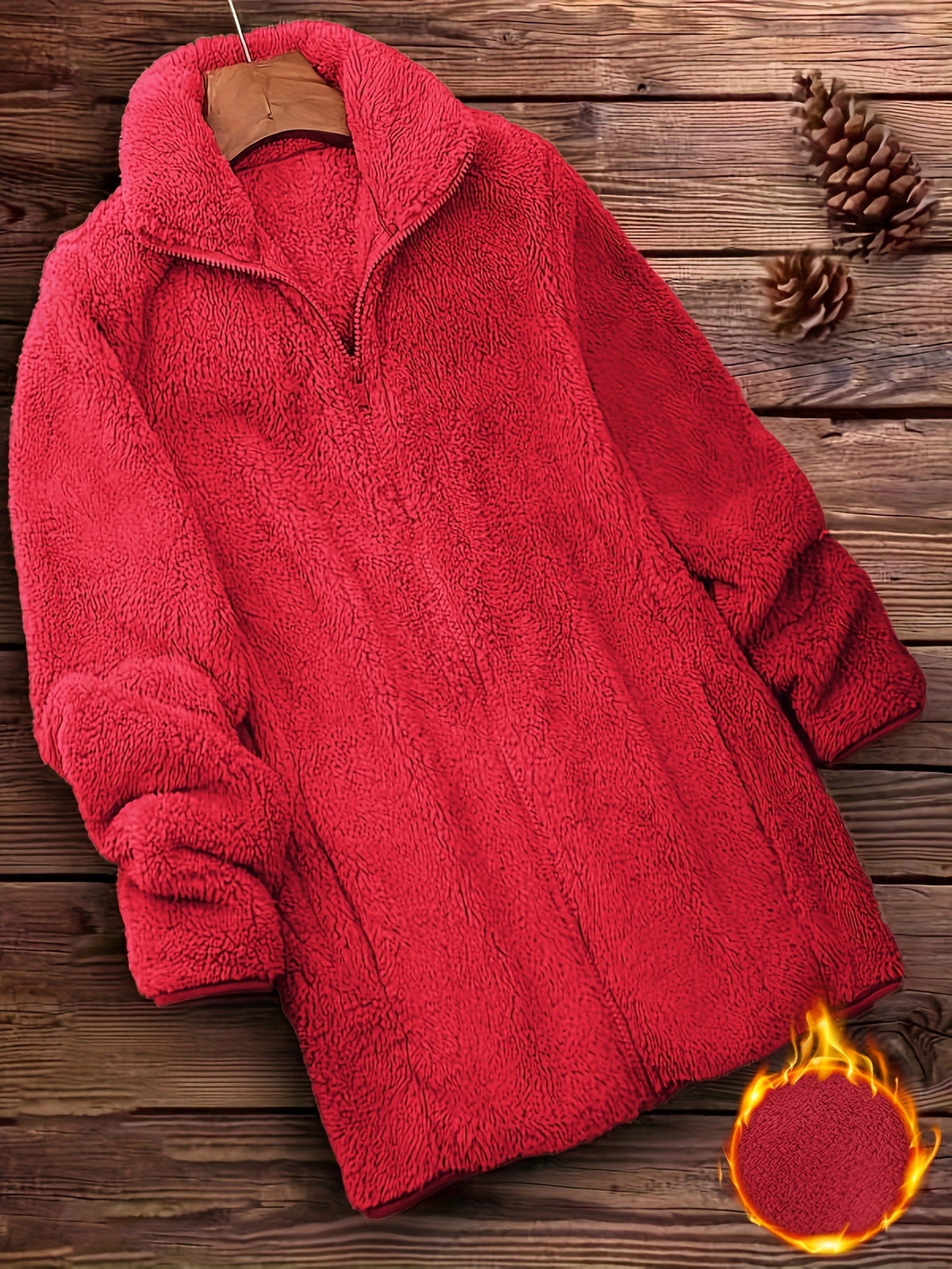 Zip Up Teddy Coat Women Fuzzy Fleece Sherpa Jacket Solid Color Long Sleeve Winter Outerwear Warm Fluffy Coat with Zipper Closure S-XXL Multiple Colors