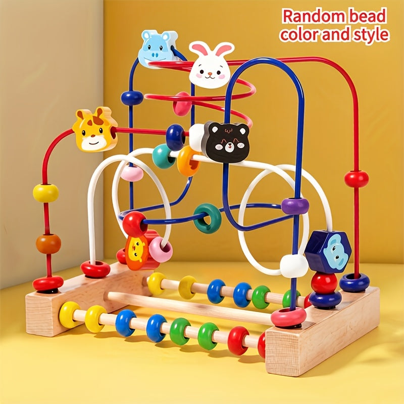 Baby Bead Maze Animal Roller Coaster Toy – Smart Animals Orbiting Bead Wire Puzzle for Infants & Toddlers | Early Education Fine Motor Skills & Sensory Development Toy for Ages 1-3
