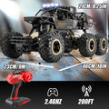 1:10 Scale Six-Wheel Alloy RC Monster Truck 2.4GHz Off-Road Climbing Vehicle 1200mAh Battery LED Lights Independent Shock Absorption Gift Box Model 9219
