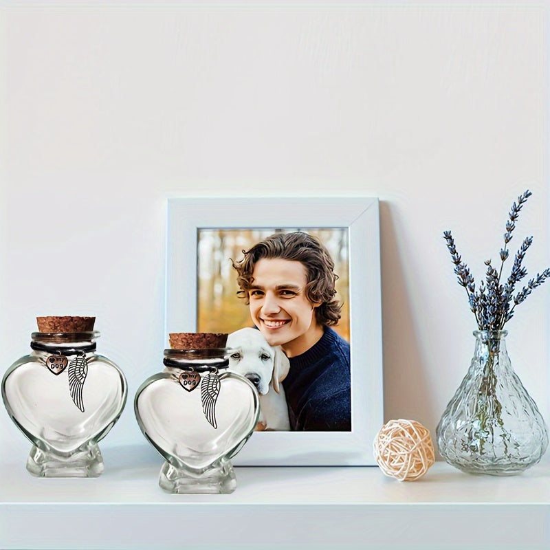 Pet Hair Memorial Keepsake Bottle – Dog Cat Fur Keepsake Urn, Small Pet Loss Sympathy Gift, Elegant Mini Urn to Preserve Pet Fur Lock of Hair Forever